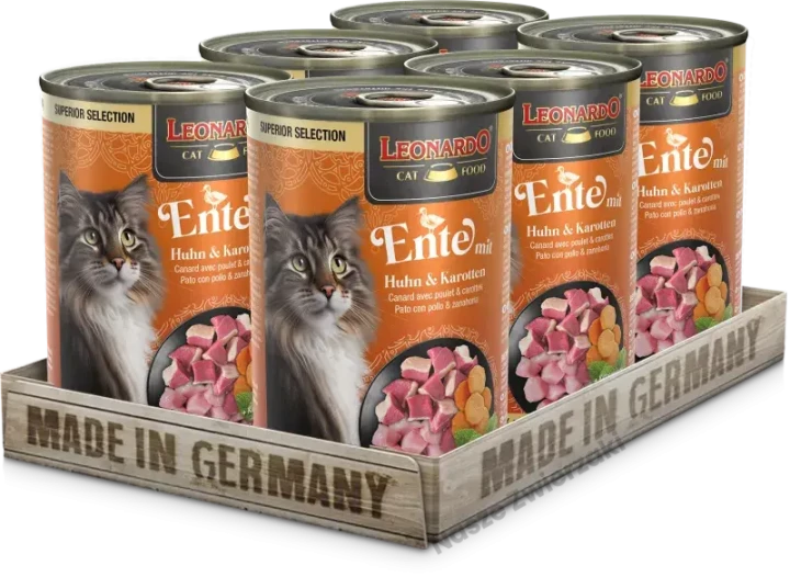 Leonardo Super Selection mokra karma dla kotów kaczka z kurczakiem i marchewką 400g