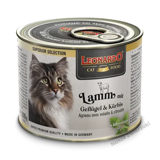 Leonardo Super Selection mokra karma dla kotów jagnięcina z drobiem i dynią 200g