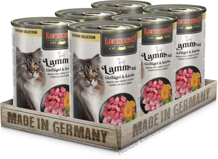 Leonardo Super Selection mokra karma dla kotów jagnięcina z drobiem i dynią 400g