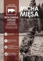 Micha Mięsa - Bezzbożowa karma dla dorosłych psów – Wołowina Angus z batatami i marchewką