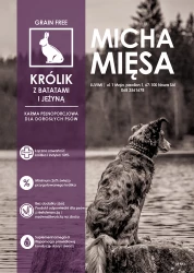 Micha Mięsa - Bezzbożowa karma dla dorosłych psów – Królik z batatami i jeżyną