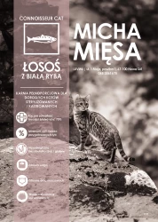 Micha Mięsa - Bezzbożowa karma dla kota sterylizowanego - Łosoś z białą rybą