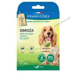 FRANCODEX -Obroża odstraszająca insekty dla psów od 10 do 20 kg, 60 cm