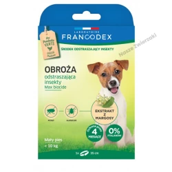 FRANCODEX - Obroża odstraszająca insekty dla psów poniżej 10 kg, 35 cm