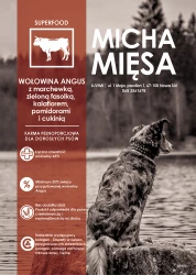 Micha Mięsa - Bezzbożowa karma dla psów ras średnich i dużych - Superfoods 65 Wołowina Angus