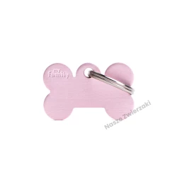 Adresówka Basic aluminium kostka mała różowa - adresówka dla psa