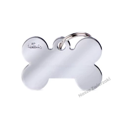 Adresówka Basic aluminium kostka duża chrom - adresówka dla psa