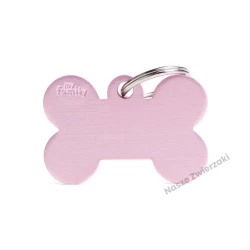 Adresówka Basic aluminium kostka duża różowa - adresówka dla psa