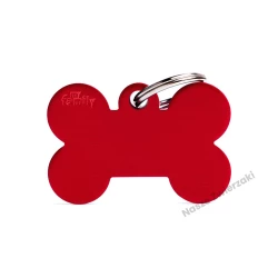 Adresówka Basic aluminium kostka duża czerwona - adresówka dla psa