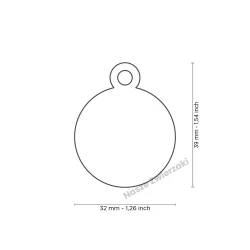 Adresówka Basic aluminium kółko duże niebieskie - adresówka dla psa