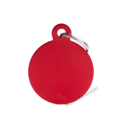 Adresówka Basic aluminium kółko duże czerwone - adresówka dla psa