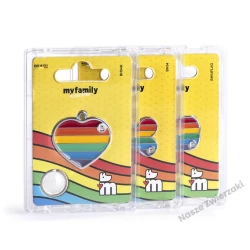 Adresówka Rainbow kółko duże - adresówka dla psa, tęczowa