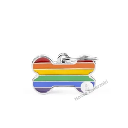 Adresówka Rainbow kostka mała - adresówka dla psa, tęczowa