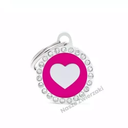 Adresówka Glam serce różowe - adresówka dla psa