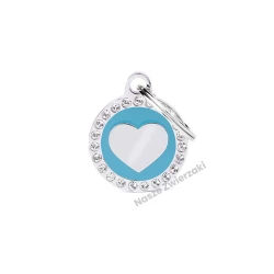 Adresówka Glam serce jasnoniebieskie - adresówka dla psa