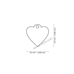 Adresówka Shine małe serce szare błyszczące - brokatowa adresówka dla psa