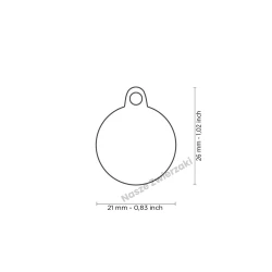 Adresówka Shine małe kółko szare błyszczące - brokatowa adresówka dla psa