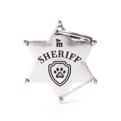 Adresówka Bronx gwiazda szeryfa, stal - aluminiowa adresówka dla psa