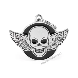Adresówka Bronx czaszka ze skrzydłami - aluminiowa adresówka dla psa