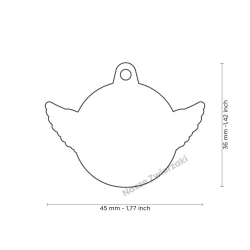 Adresówka Bronx czaszka ze skrzydłami - aluminiowa adresówka dla psa