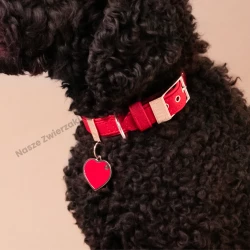 Adresówka Basic Handmade serce duże czerwone - adresówka dla psa