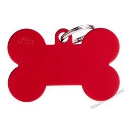 Adresówka Basic aluminium kostka XL czerwona - adresówka dla psa