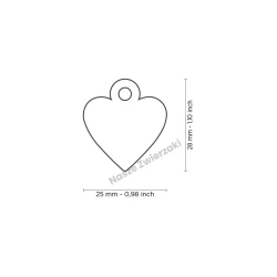 Adresówka Basic chrom serce małe - adresówka dla psa