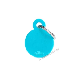 Adresówka Basic aluminium kółko małe jasnoniebieskie - adresówka dla psa