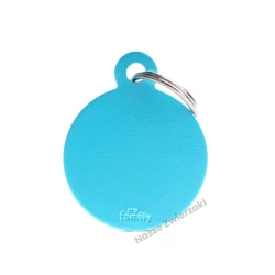 Adresówka Basic aluminium kółko duże jasnoniebieskie - adresówka dla psa