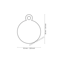 Adresówka Basic aluminium kółko duże szare - adresówka dla psa