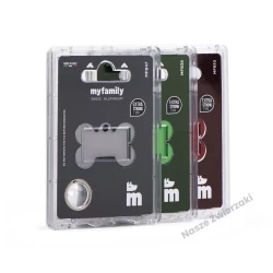 Adresówka Basic aluminium kostka mała czarna - adresówka dla psa