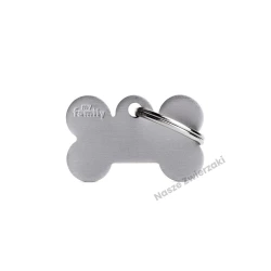 Adresówka Basic aluminium kostka mała szara - adresówka dla psa