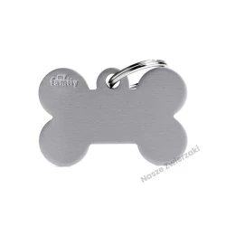 Adresówka Basic aluminium kostka mała szara - adresówka dla psa