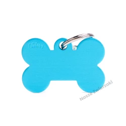 Adresówka Basic aluminium kostka duża jasnoniebieska - adresówka dla psa