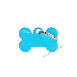 Adresówka Basic aluminium kostka mała jasnoniebieska - adresówka dla psa