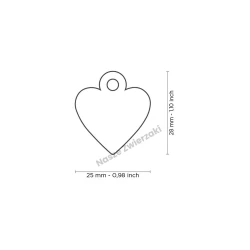 Adresówka Basic aluminium serce małe czerwone - adresówka dla psa