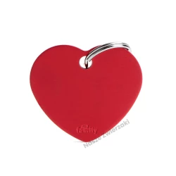 Adresówka Basic aluminium serce duże czerwone - adresówka dla psa