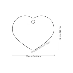 Adresówka Basic aluminium serce duże fioletowe - adresówka dla psa