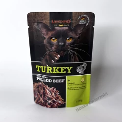 Leonardo Pulled Beef mokra karma dla kotów indyk z extra szarpanym mięsem 70g